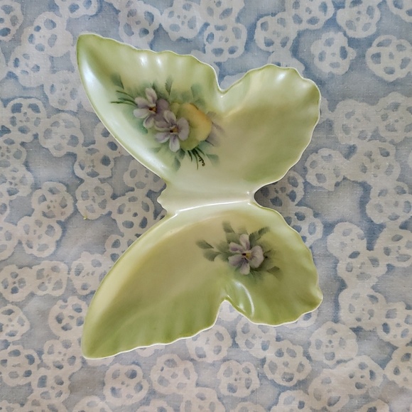 Vintage Butterfly Trinket Dish Floral Butterfly Flowers Floral Dish - Picture 11 of 11